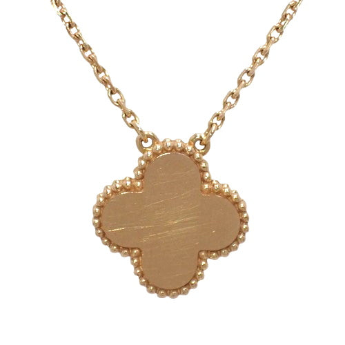 Vintage Alhambra Pendant with Diamond and Bullseye Design (VCARPOMV00) in 18K Pink Gold with PG Jewelry, 1 Piece, Clover Design, 2017 Christmas Limited Edition (Warranty Included)
