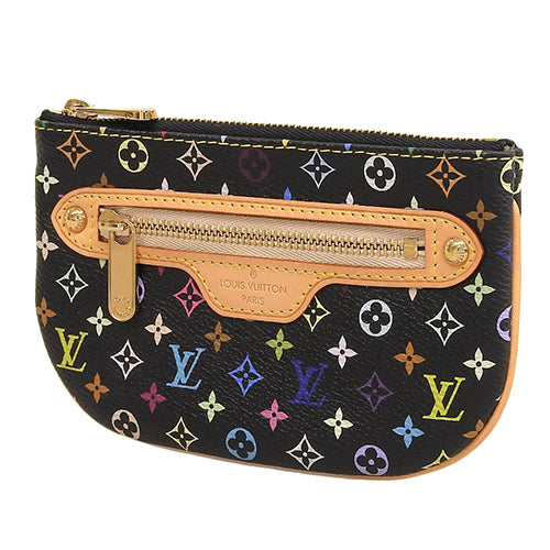 Monogram Multicolore Pochette MM with Key Ring, Small Item Case, Wallet, Pouch, Monogram Multicolore Noir, M60031