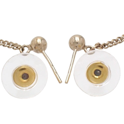 Clear Coco Mark Multi-Color Stone Earrings, Plastic &amp; Metal (GP), Rhinestone Accessory Jewelry, Dangle Earrings