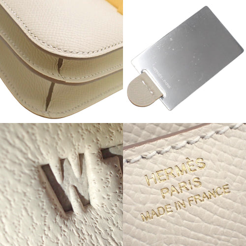 [Unused] Constance Mini, Epsom calfskin, Cre color, gold hardware, W stamp.