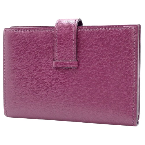 Bearn Mini Anemone Chevre Palladium Hardware Silver Hardware Y Stamp Compact Wallet Coin Case Bifold