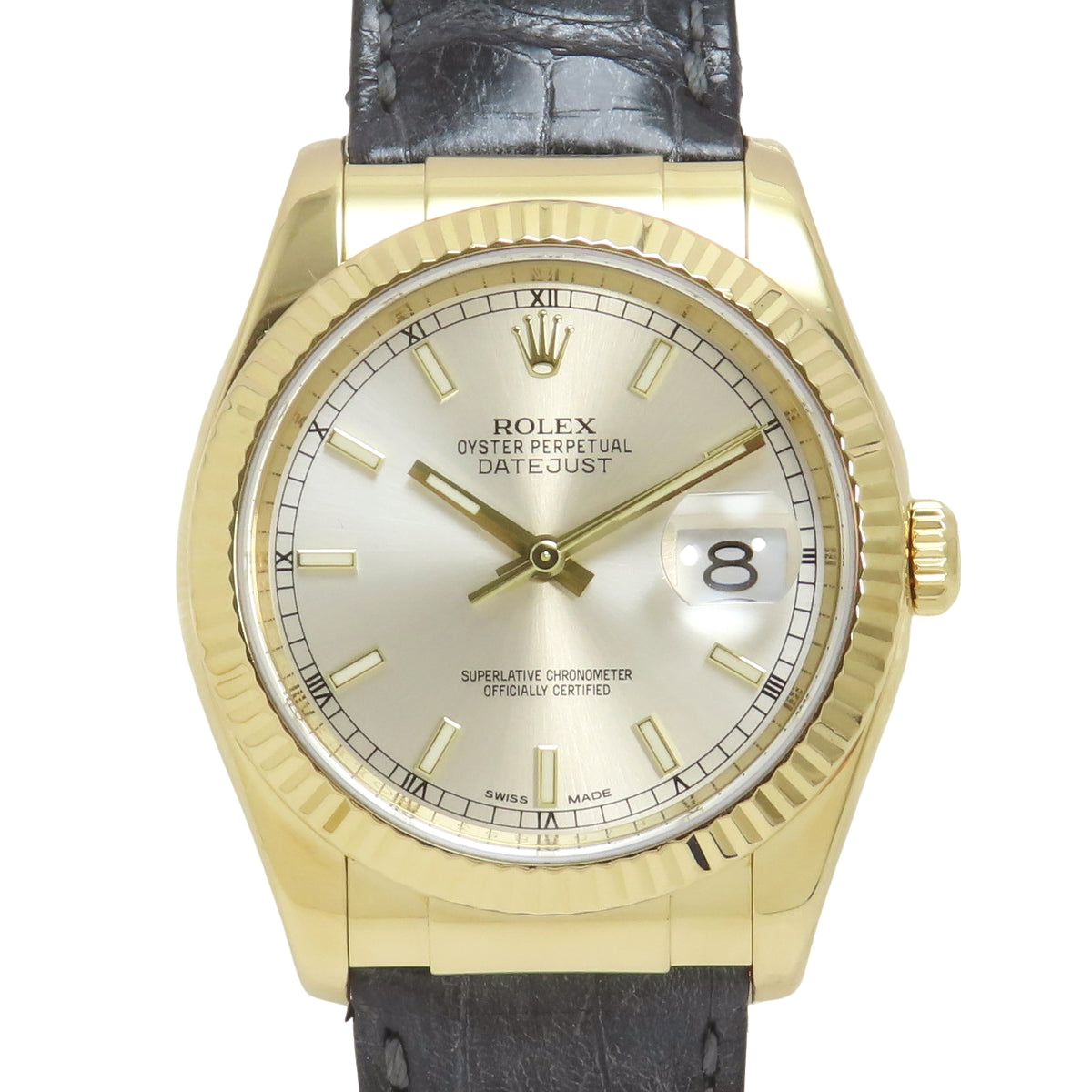 [Warranty included] 116138 Datejust YG/Leather F (2003-2004) Automatic, Silver Gray, Purchased in January 2014