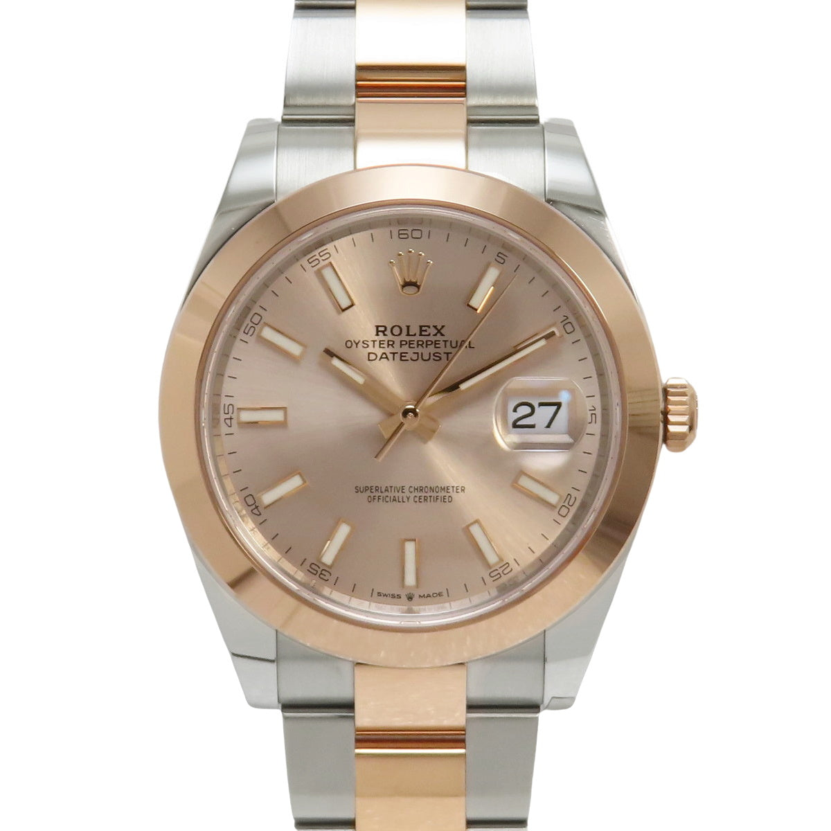 [2024 Warranty] 126301 Datejust 41 PG/SS Random Number Automatic Fluted Motif Oyster Bracelet Pink Silver Purchased in May 2024