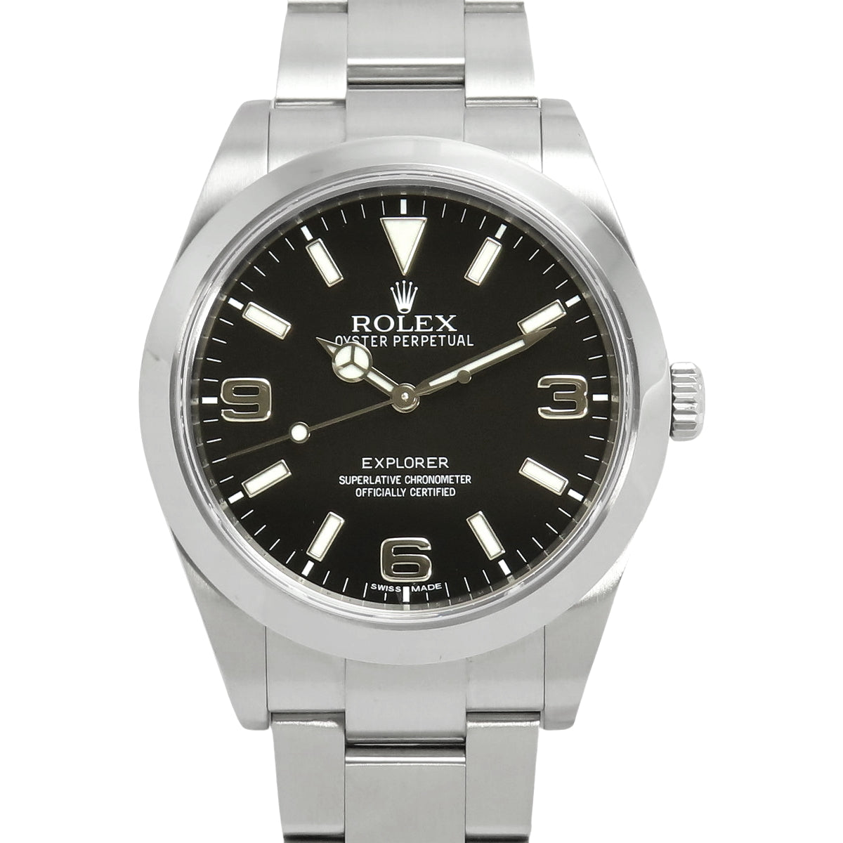 [保修在内] 214270 Explorer 1 不锈钢自动手表，随机编号，2012 年 4 月购买，黑色和银色