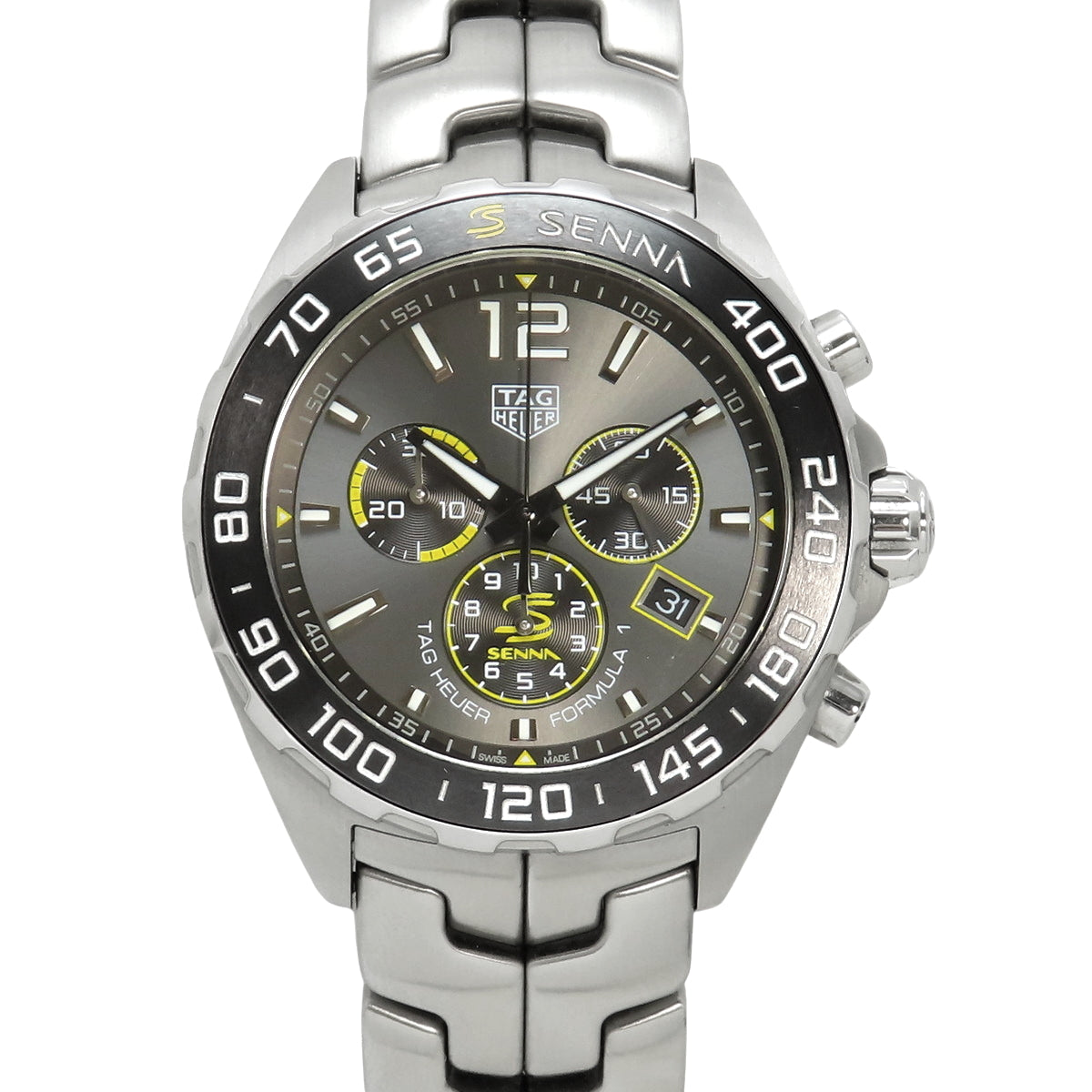 Formula 1 Ayrton Senna Special Edition CAZ101AF SS Stainless Steel Quartz Watch (Black/Silver) Purchased December 2020 [Warranty Included]