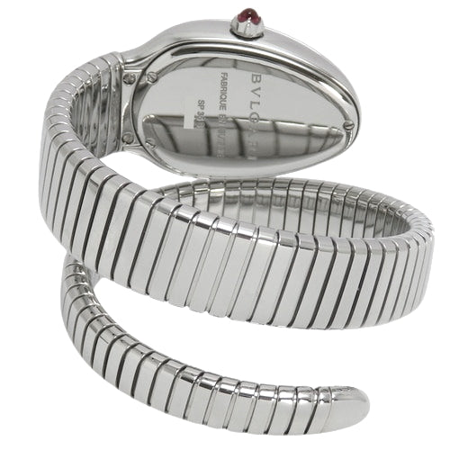 Serpenti Tubogas SP35S SS Stainless Steel Quartz Diamond Bezel White