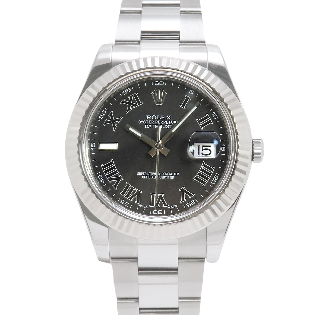 [Warranty included] 116334 Datejust 2 White Gold/Stainless Steel Automatic with Oyster Bracelet, Purchased in March 2016, Gray and Silver