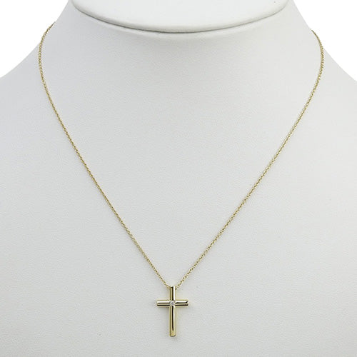 Diamond Cross Necklace in 18K Yellow Gold (YG) - 1 Piece