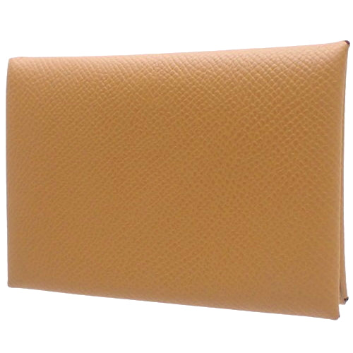 Calvi Duo Gold Epsom Leather with Palladium and Silver Hardware, B Stamp, Business Card Holder, Card Case, Compact Wallet, Small Items