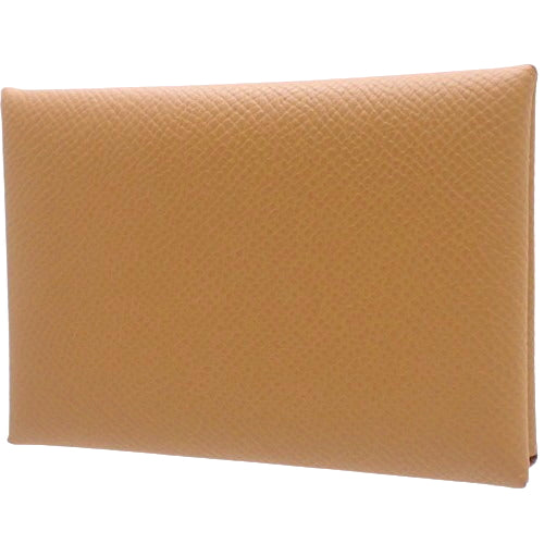 Calvi Duo Gold Epsom Leather with Palladium and Silver Hardware, B Stamp, Business Card Holder, Card Case, Compact Wallet, Small Items