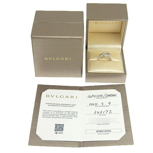 BVLGARI BVLGARI Diamond Ring 343172 (current as of November 2024) in 18K White Gold with Pavé Diamonds, Size 11 (51), with 2024 Warranty.