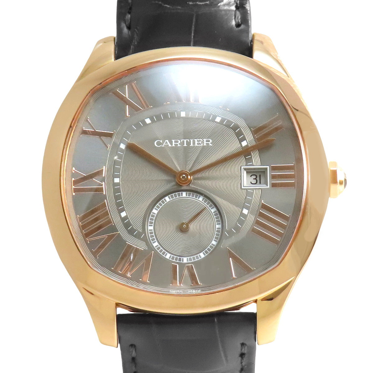 [Warranty included] Drive de Cartier WGNM0004 PG Pink Gold/Leather Automatic Watch, Gray/Black, Purchased in May 2016