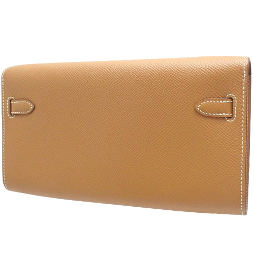 Kelly Wallet To Go Gold, Epsom Leather, Gold Hardware, Z Stamp, Shoulder Bag, Long Wallet, Shoulder Strap