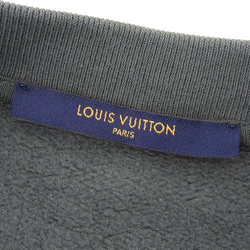 Damier Spread Sweatshirt RM222M, long-sleeved, brushed-back cotton, size M, fashion apparel