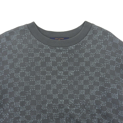 Damier Spread Sweatshirt RM222M, long-sleeved, brushed-back cotton, size M, fashion apparel