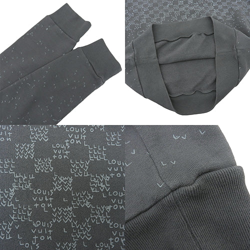 Damier Spread Sweatshirt RM222M, long-sleeved, brushed-back cotton, size M, fashion apparel