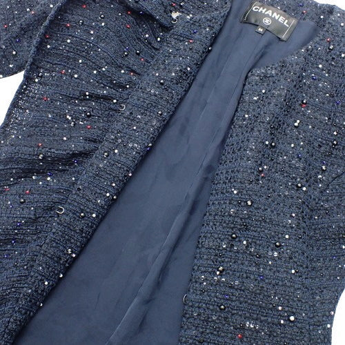 Tweed Beaded Jacket P62 Coat Apparel Fashion 34 Polyester Cotton Rayon Polyethylene