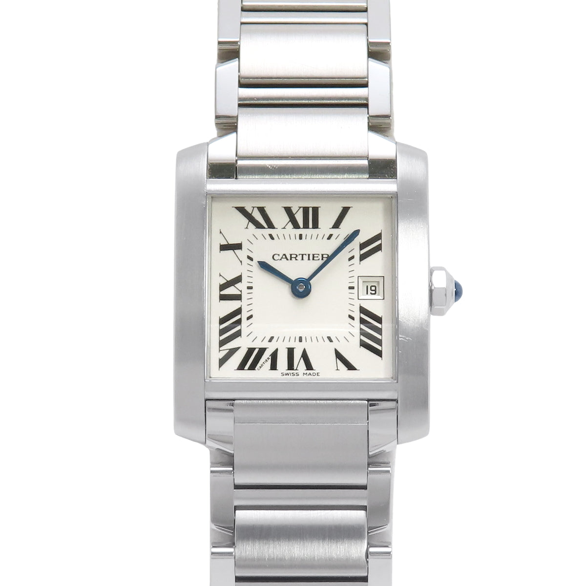 Tank Française MM W51011Q3 Stainless Steel Quartz Watch (Warranty Included) Purchased in April 2004, White and Silver