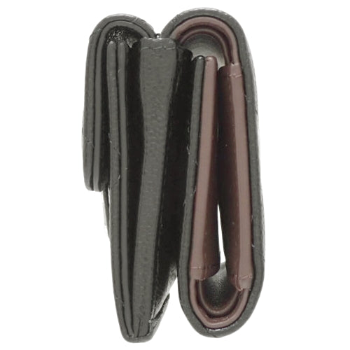 Matelasse Coco Mark Tri-Fold Wallet, Caviar Skin, Black, A84401, Mini Wallet, 3-Fold