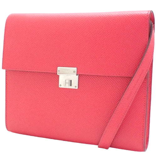 Click 16 Rose Extreme, Epsom leather, palladium hardware, silver hardware, A stamp, shoulder wallet, crossbody bag