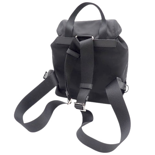Small Re-Nylon Shoulder Backpack with Nylon and Saffiano Leather, NERO, 1BZ677 RV44 F0002 (Current as of December 2024)