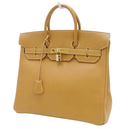 Haute Couture 32 Natural Ardennes Tote Bag with Gold Hardware and E Stamp