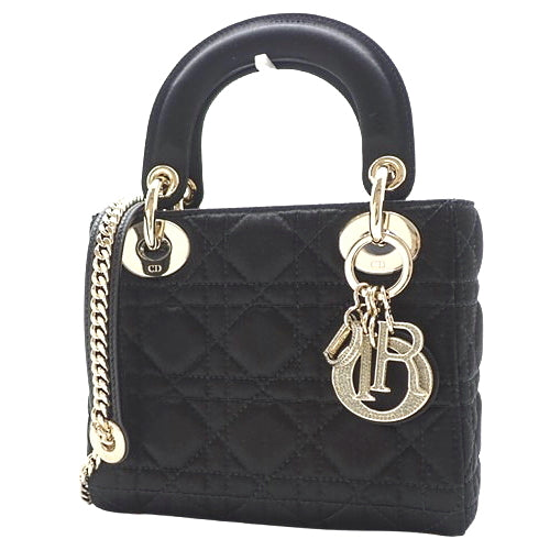 Lady Dior Mini 2-Way Shoulder Bag, Shoulder Bag, Crossbody Bag, LADY DIOR Satin