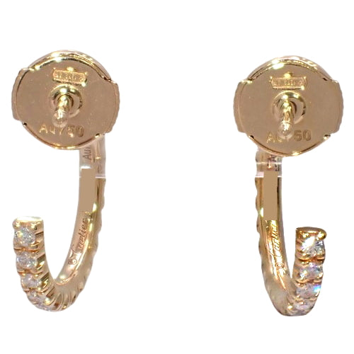 エタンセル ドゥ カルティエ イヤリング ダイヤモンド ピンクゴールド K18PG アクセサリー ジュエリー フープ パヴェ