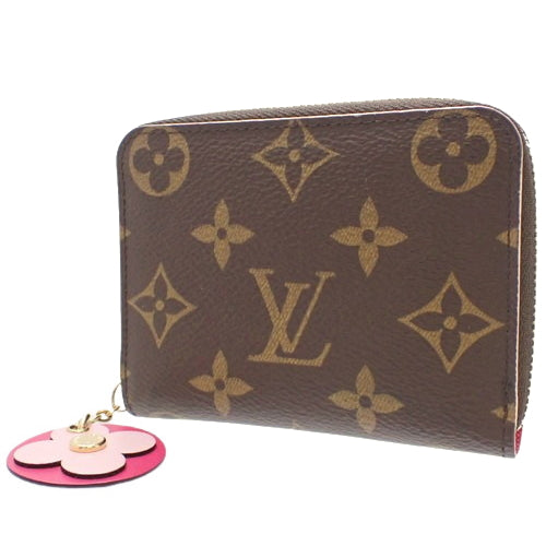 Monogram Zippy Coin Purse, Blooming Flower, Mini Wallet, Card Case, Zip-Around, Flower Charm, Monogram Canvas, M68332