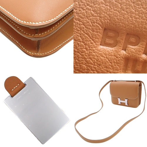 Constance Mini 3 Fauve Barenia, Palladium Hardware, Silver Hardware, B Stamp, Shoulder/Crossbody, Constance 18