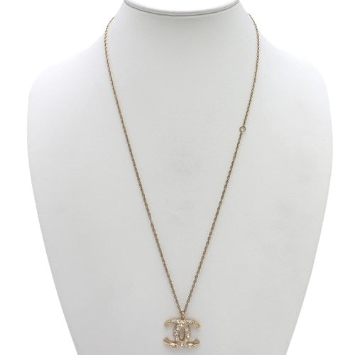 Coco Mark Rhinestone Pendant, Metal (GP), Accessory, Jewelry