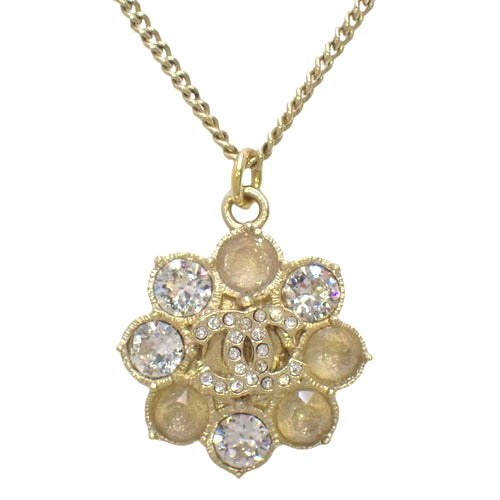 ココマーク フラワーネックレス メタル(ＧＰ) ラインストーン アクセサリー ジュエリー 花モチーフ