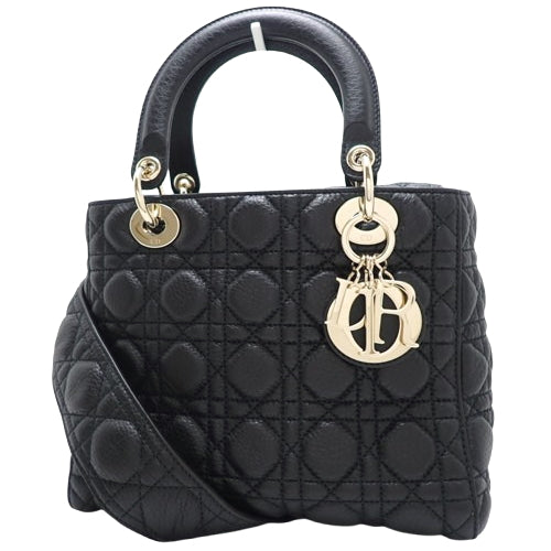 カナージュ レディディオール ミディアムバッグ 2WAY ショルダー 肩掛け 斜め掛け LADY DIOR レザー