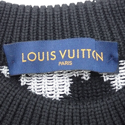 Lurex Jacquard Crew Neck Knit Sweater RM192, Size XS, Wool, Rayon, Polyester