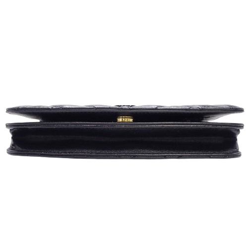 Chevron chain wallet, shoulder or crossbody wallet, Coco mark, V-stitch, matelassé leather
