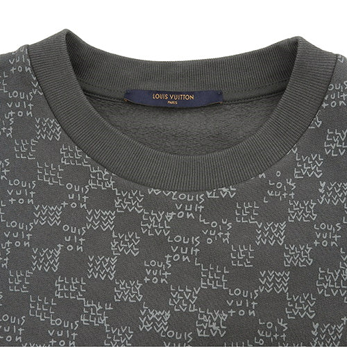 Damier Spread Sweatshirt, Size RM222M, Brushed Fleece, Medium, Cotton