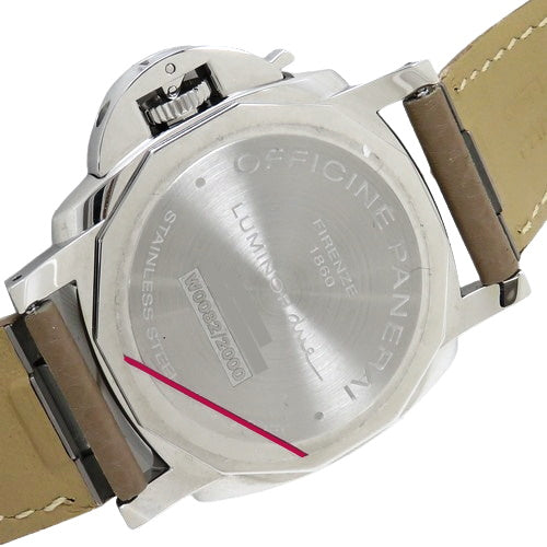 【保証書付】 PAM01043 ルミノール ドゥエ SS/レザー 自動巻き ホワイト