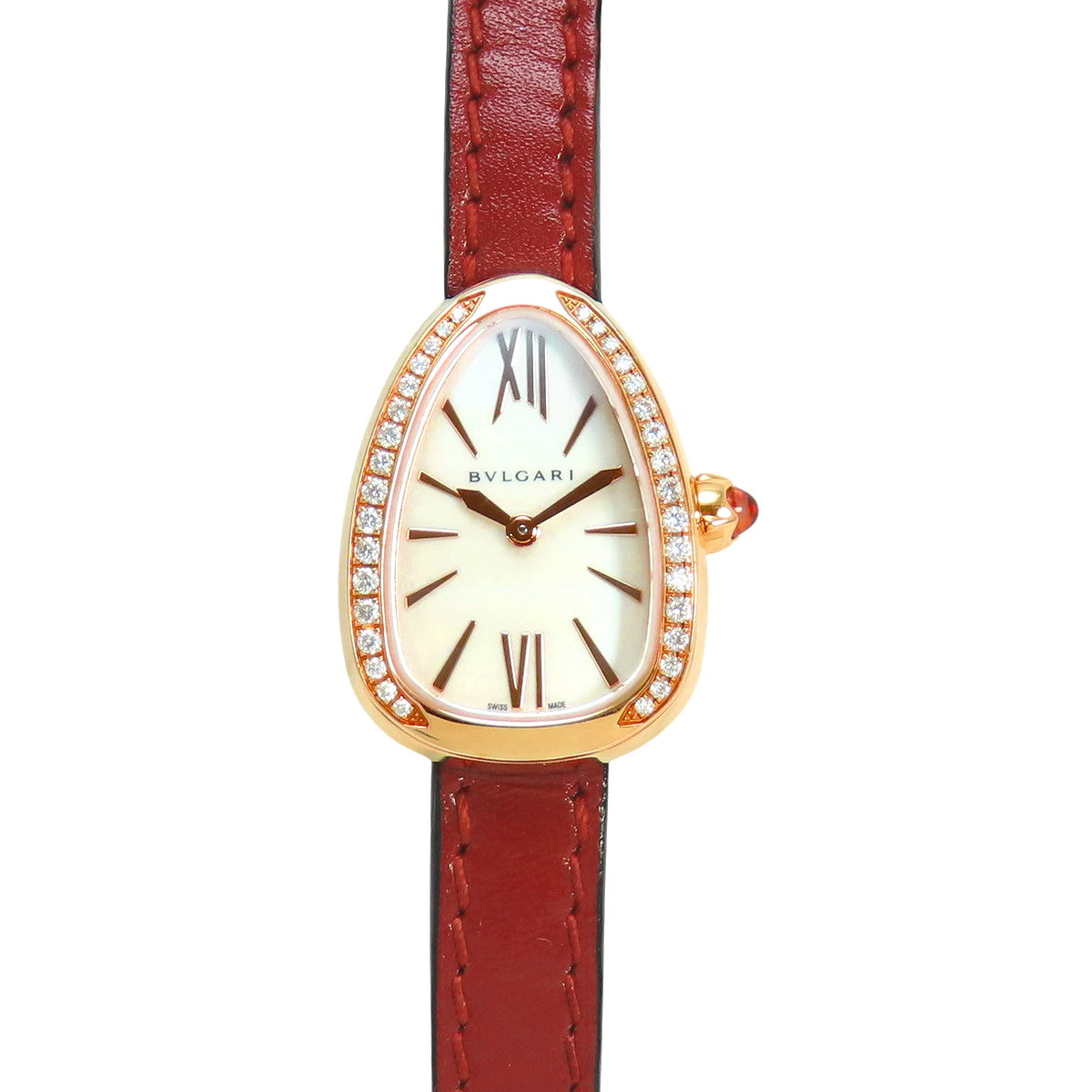 [Warranty Included] SPP27WPGDL.102727 Serpenti Double Spiral PG/Leather Quartz White Diamond Bezel