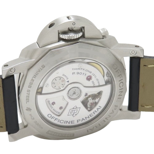 【保証書付】ルミノールGMT PAM01033 ステンレススチール SS/革 自動巻き 2021年9月購入 ブルー ブルー