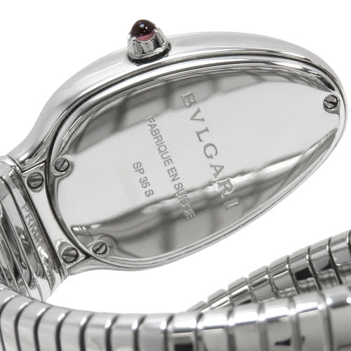 Serpenti Tubogas SP35S Stainless Steel Quartz Double Spiral Silver