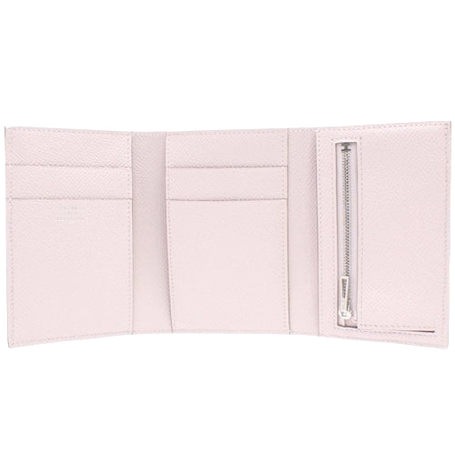 [Unused]  Béarn Combination Wallet, Epsom Calfskin Leather, Palladium Hardware, Mauve Pale, Silver Hardware, W stamped.