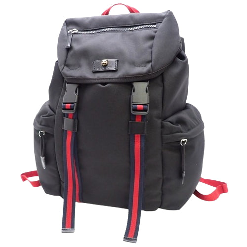 Webline Tiger Head Backpack, Sherry Line Leather and Techno Canvas, 429037