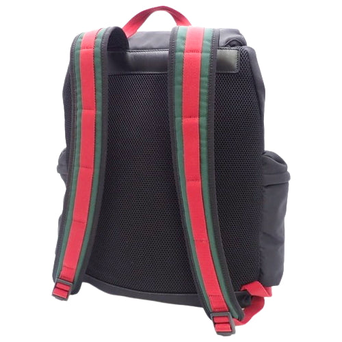 Webline Tiger Head Backpack, Sherry Line Leather and Techno Canvas, 429037