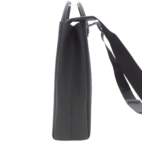 Double G 2-Way Bag, Rubber Effect Leather, Black, 771238.  Can be carried as a shoulder bag or crossbody bag.