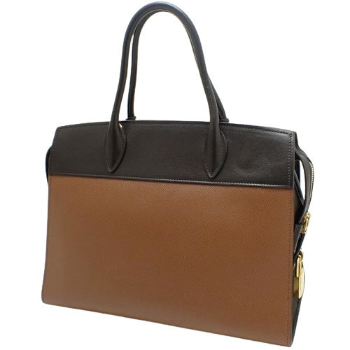 エスプラナード バッグ サフィアーノレザー SAFFIANO+CITY CALF NERO/PALISSANDRO 1BA047 2WAY ショルダー トート 肩掛け