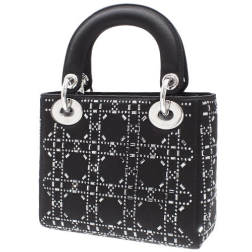 カナージュ Lady Dior レディディオール バッグ ミニ 2WAY ショルダー 肩掛け 斜め掛け サテン ラインストーン M0500PRTC