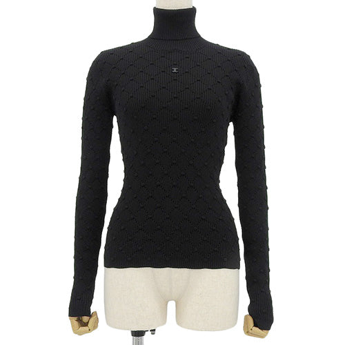 Coco Mark Matelasse Turtleneck Sweater P73 Apparel Fashion Clothing Knit Size 34 Cotton Rhinestone