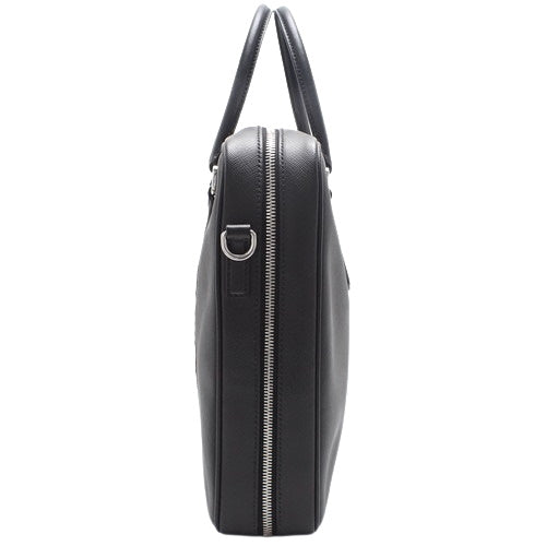 Logo Plate Briefcase, Saffiano Leather, SAFFIANO TRAVEL NERO 2VE011, Handbag, Commuter Bag, Document Case