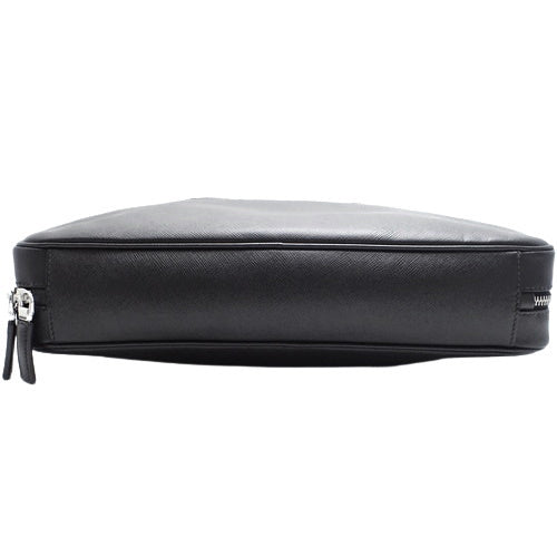 ロゴプレート ブリーフケース ハンドバッグ 通勤カバン 書類入れ サフィアーノレザー SAFFIANO TRAVEL NERO 2VE011