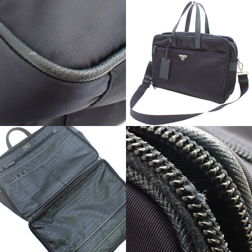 ラップトップバッグ 2WAY ハンドバッグ 通勤カバン 書類入れ ナイロン サフィアーノレザー TESSUTO+SAFFIANO BLEU 2VE407